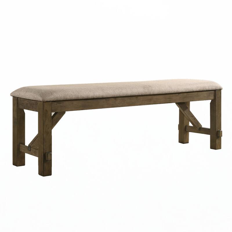 Wood Fabric Upholstered Dining Bench