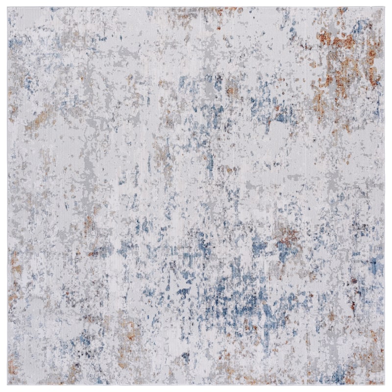 SAFAVIEH Elwood Audur Modern Abstract Rug - 6'5" Square - Ivory/Grey