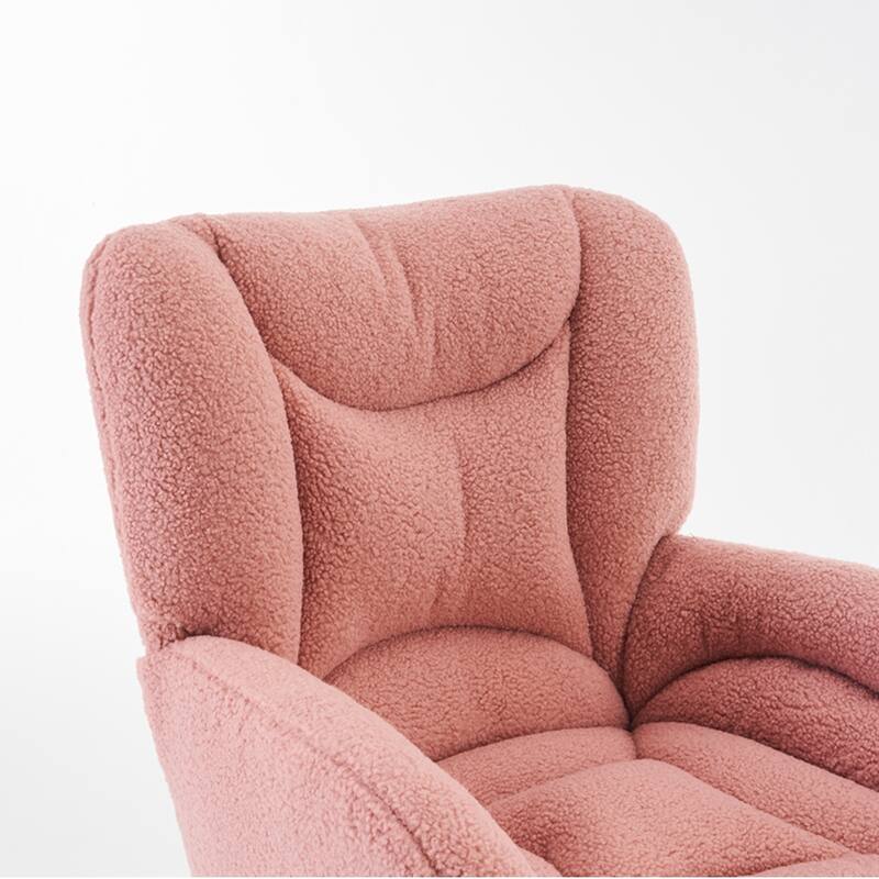 360 Swivel Fabric Home Office Chair With Gold Metal Base