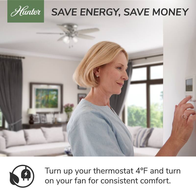 Hunter 52" Noble Bronze Ceiling Fan with LED Light Kit and Handheld Remote