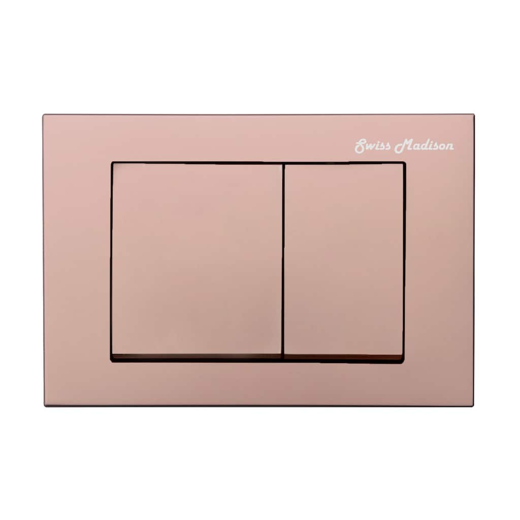 Swiss Madison Lorraine Wall Flush Plate Actuator with Rectangle Buttons in Matte Black - 1.5" x 9.5" x 6.0"