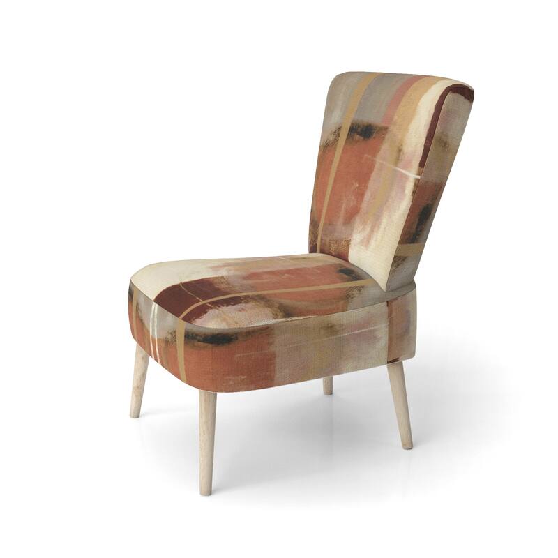 Designart "Chocolate Brown Elementary III" Upholstered Abstract Accent Chair and Modern & Contemporary Arm Chair