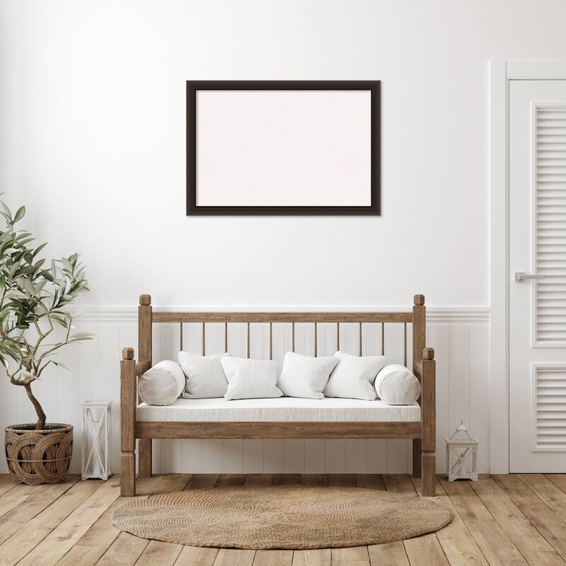 Romano Narrow Wood Framed White Corkboard Bulletin Board