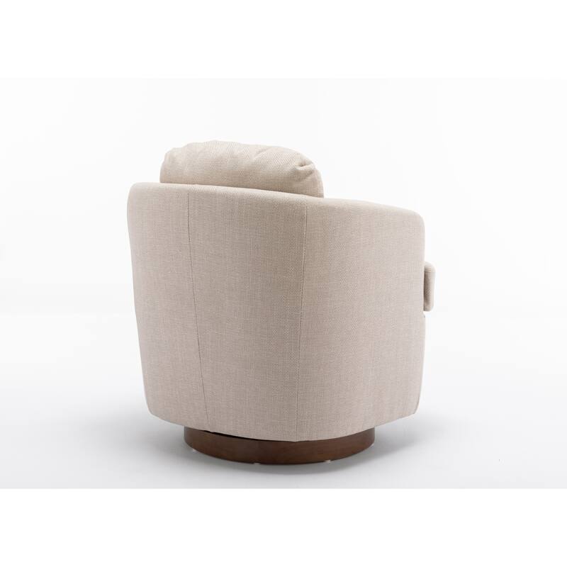 30.3" Swivel Accent Chair with Wood Base