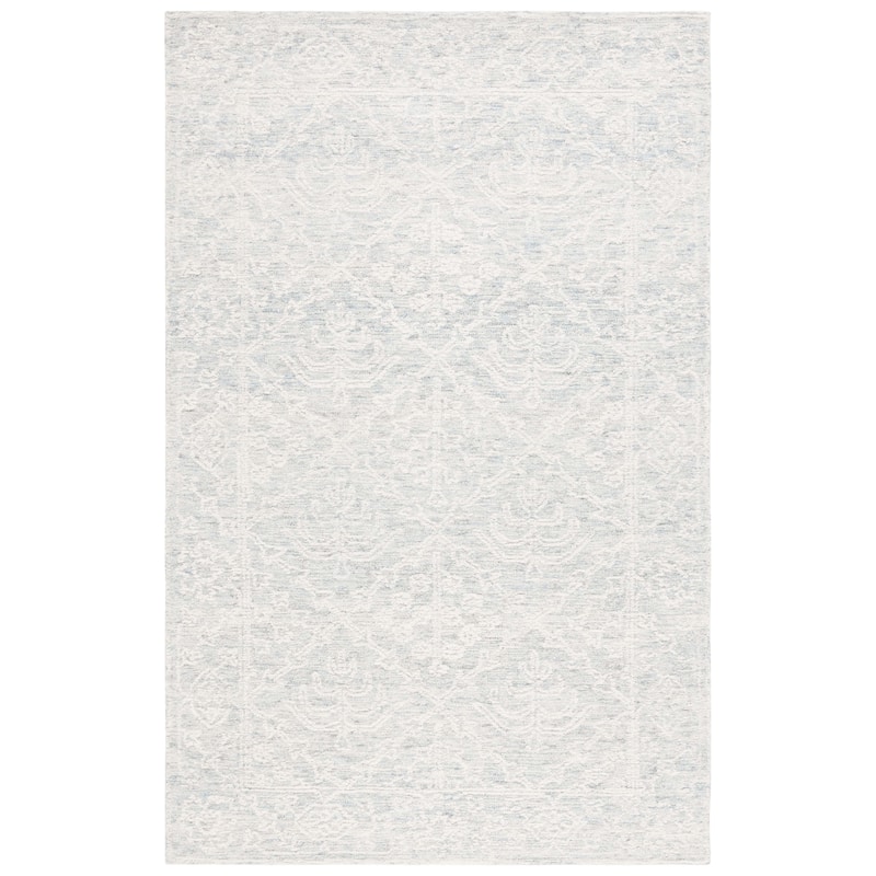 SAFAVIEH Handmade Ebony Leonoor Modern Wool Rug - 3' x 5' - Ivory/Light Grey