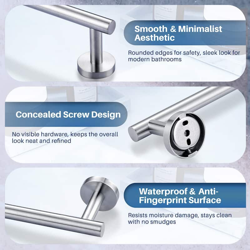 WOWOW Mutiple Length Wall Mounted Stainless Steel Towel Bar