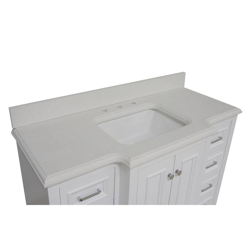 KitchenBathCollection Nantucket 48" Bathroom Vanity with Quartz Top