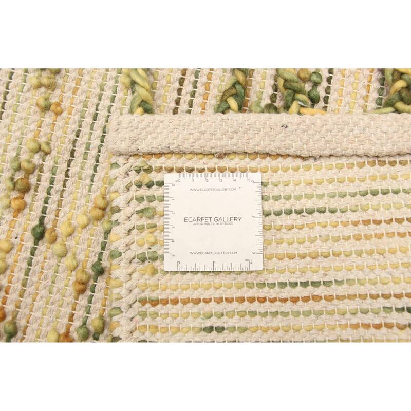 ECARPETGALLERY Braid weave Sienna Beige Wool Rug - 5'0 x 8'2