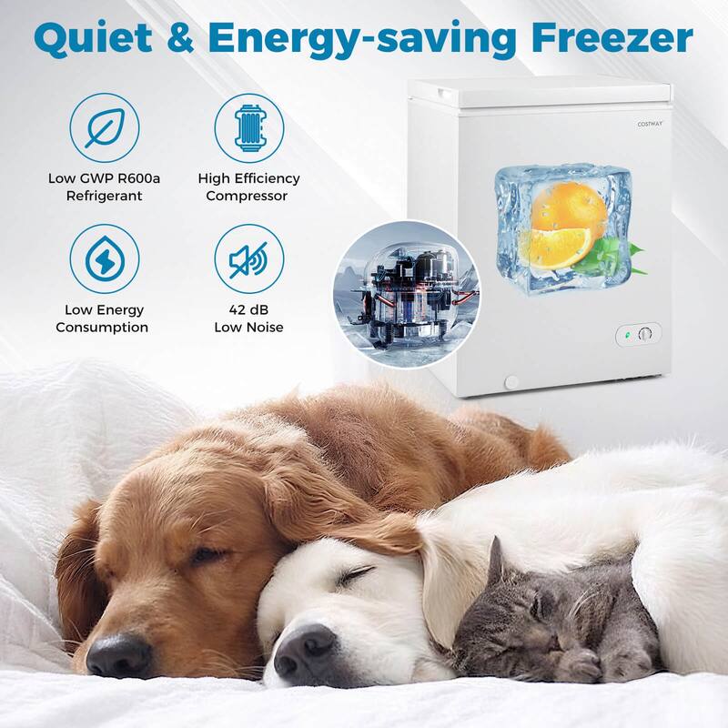 Costway 5 Cu.Ft Compact Chest Freezer with 7-Gear Adjustable - See Details