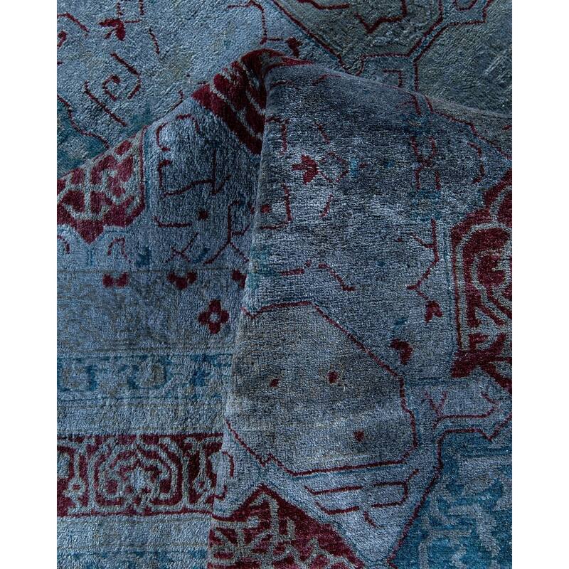 Fine Vibrance, One-of-a-Kind Hand-Knotted Area Rug - Gray, 6' 2" x 9' 0" - 6' 2" x 9' 0"