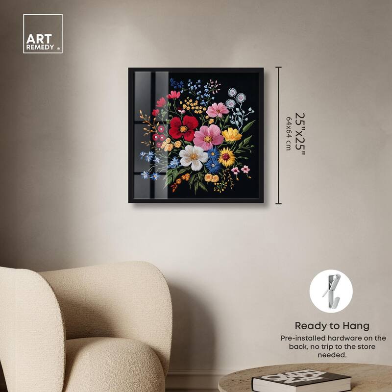 Midnight Wildflower Weave Shadowbox by Art Remedy
