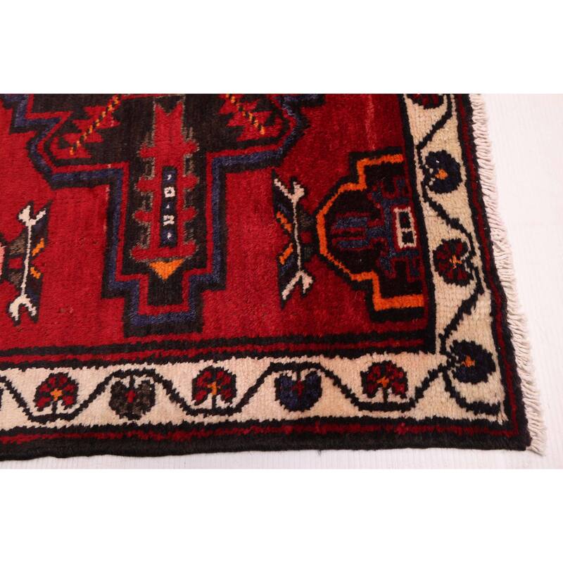 ECARPETGALLERY Hand-knotted Andelz Red Wool Rug - 3'2 x 9'2
