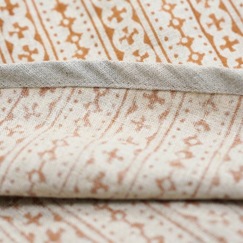 Fabdivine Hand Block Floral Soft Pure Linen Fabric Home Décor Christmas Tree Skrit