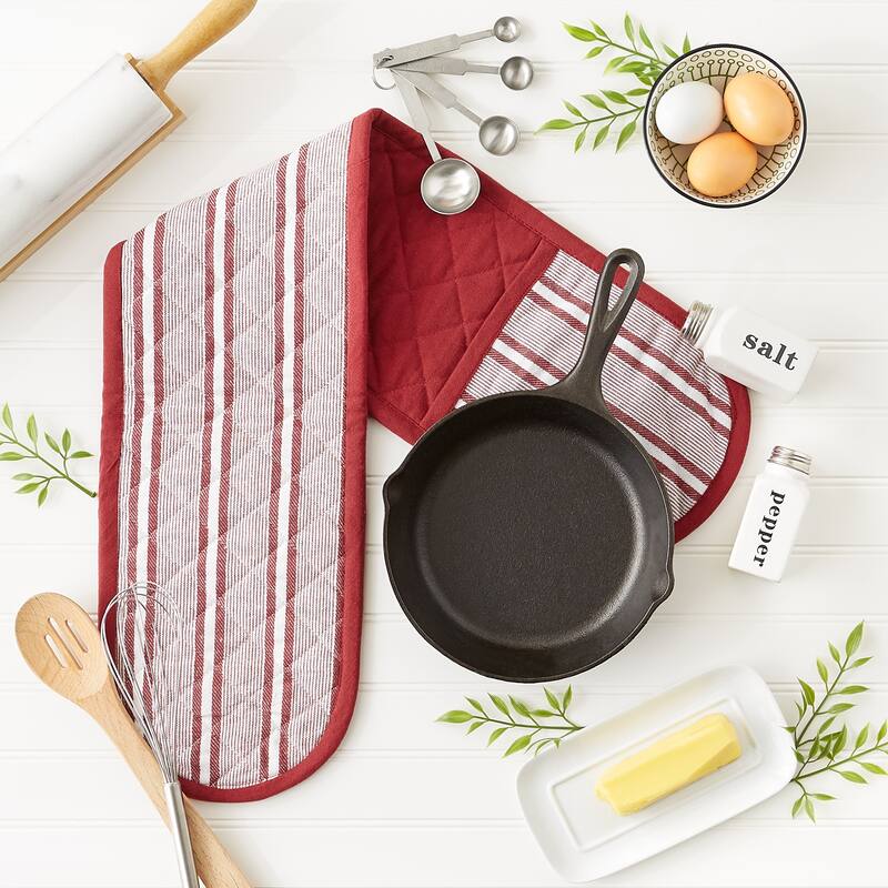 Chef Stripe Double Oven Mitt