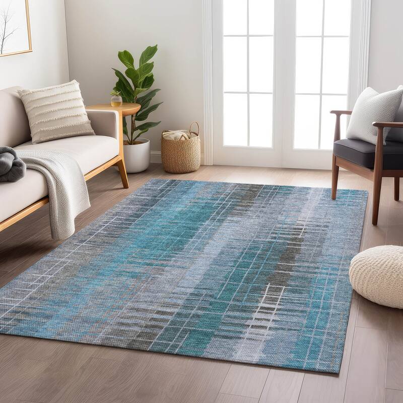 Machine Washable Indoor/ Outdoor Contemporary Aaron Chantille Rug