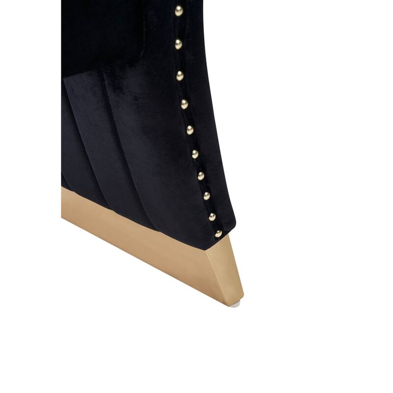 Modrest Daria Modern Beige Velvet and Stainless Steel Dining Chair Set of 2