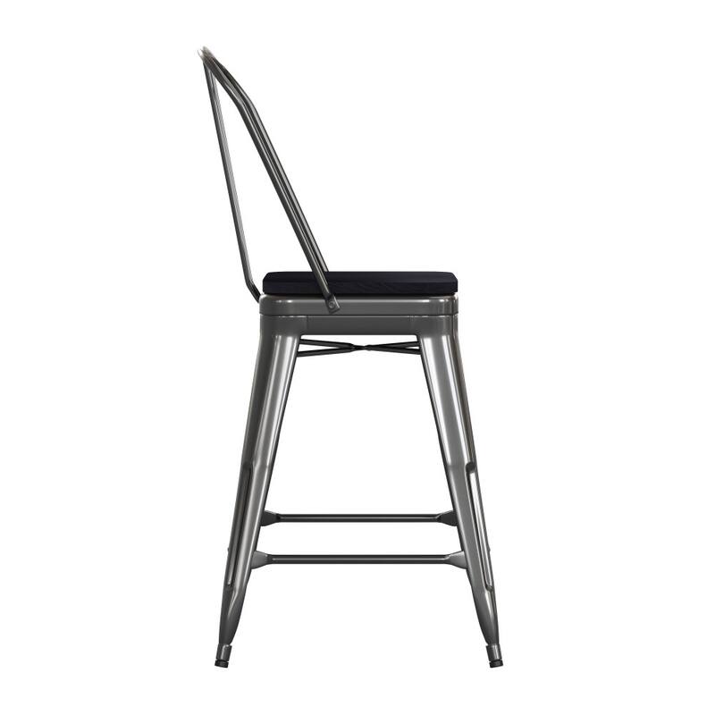 All-Weather Commercial Counter Stool with Removable Back & Poly Resin Seat