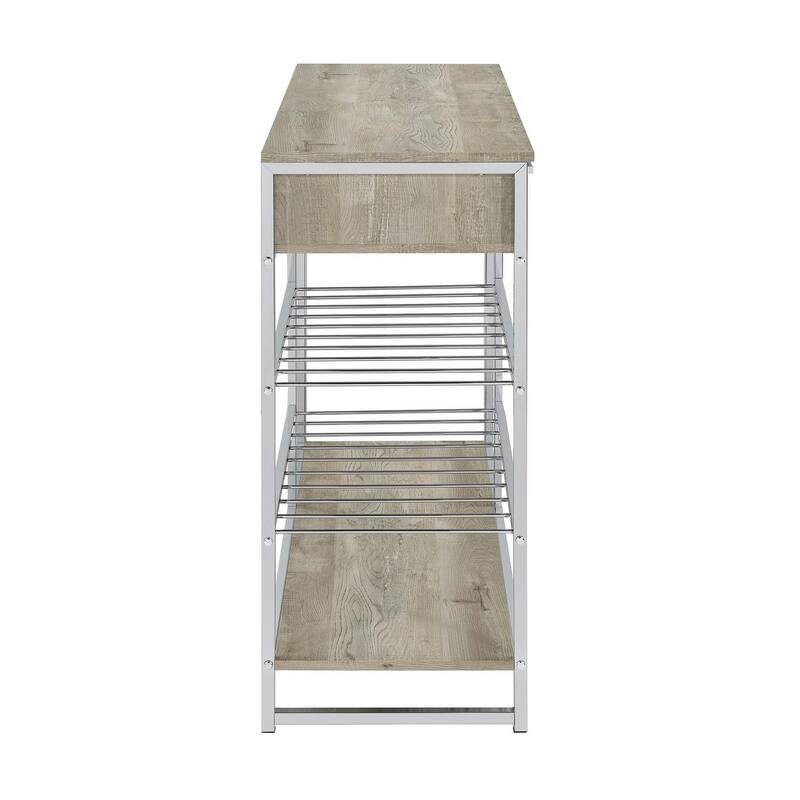 Hansen Grey Washed Oak 2-shelf Bar Cabinet