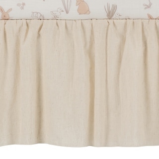 Lambs & Ivy Signature Creamy Ivory Cotton/Linen Baby Crib Skirt / Dust Ruffle