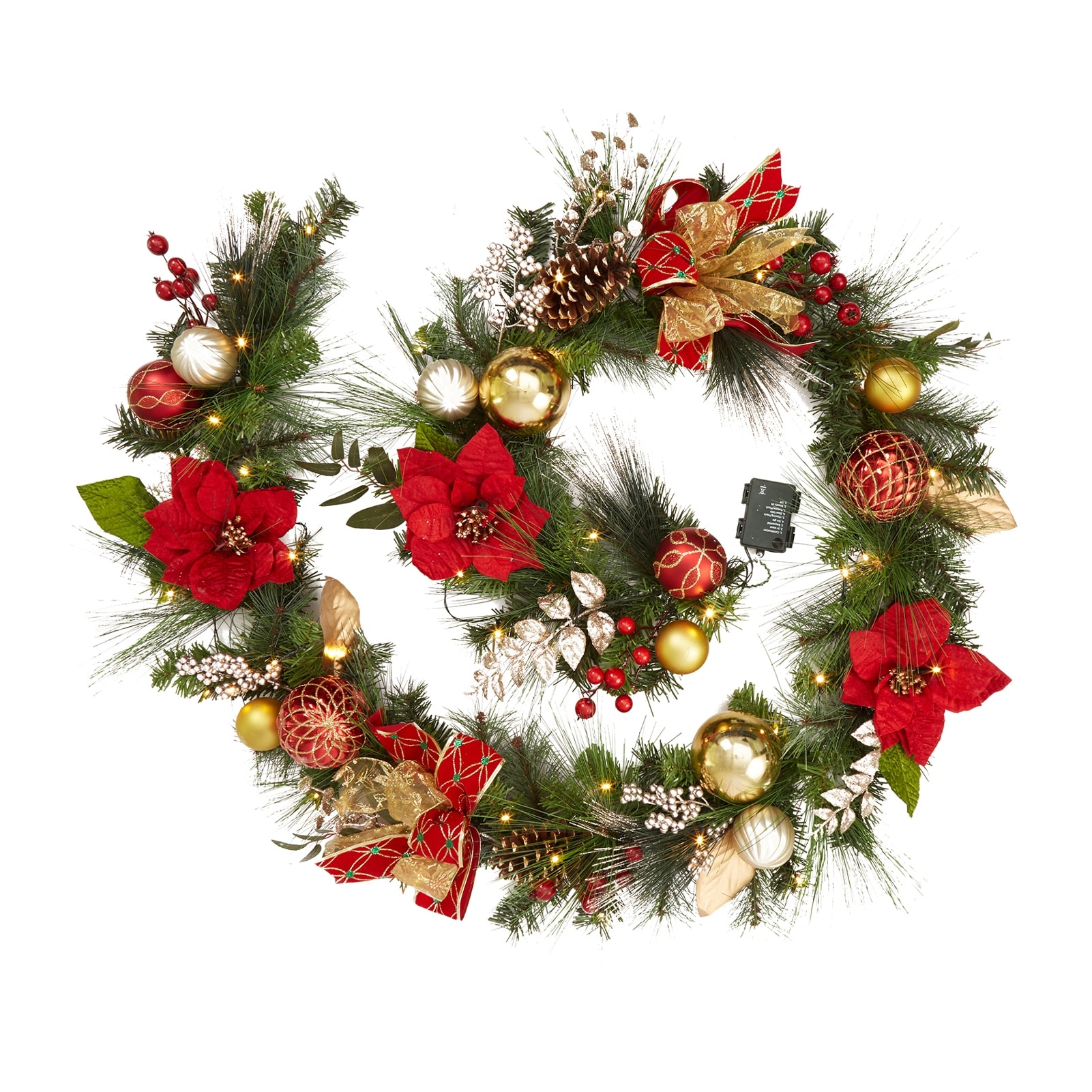Christmas Garland with Lights, 9 ft