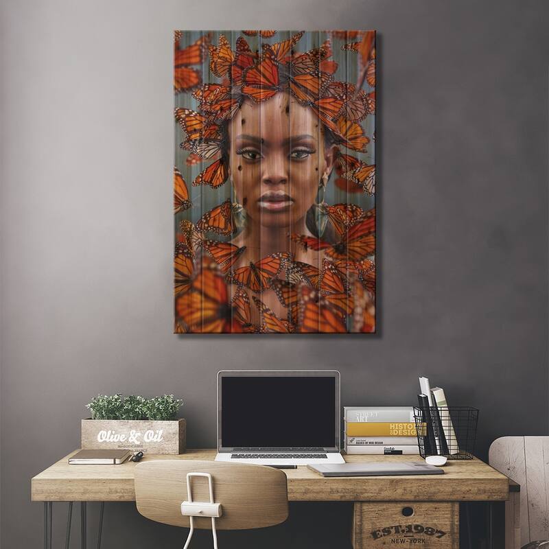 Butterfly Paradise In Mexico Print On Wood by Hobopeeba - Multi-Color