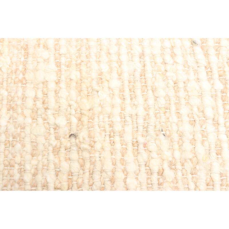 ECARPETGALLERY Braid weave Sienna Beige Wool Rug - 5'2 x 8'2