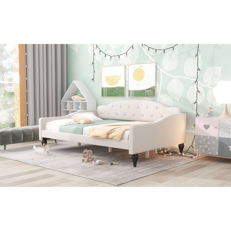 Full Size Upholstered Tufted Daybed Bed