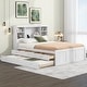 preview thumbnail 34 of 42, Wood Storage Platform Bed Frame with Twin Trundle & Charging Station
