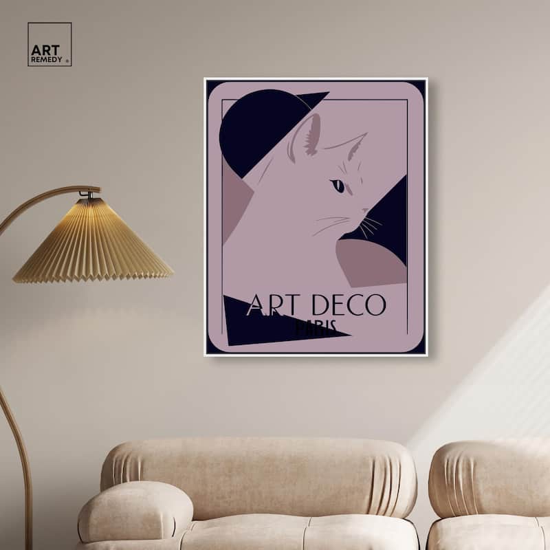 Cat Deco Canvas by Art Remedy