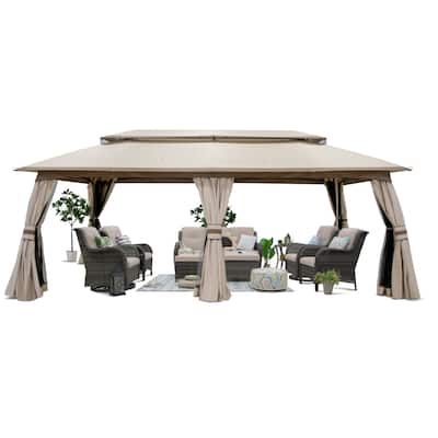 Cozywor 20 ft. x 10 ft. Outdoor Patio Double Vented Roof Gazebo