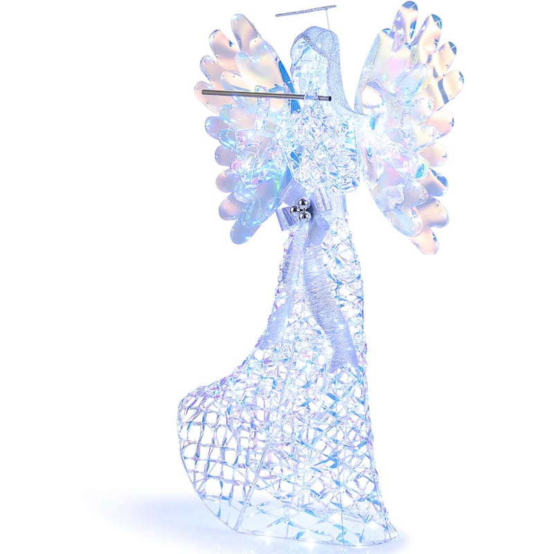 Costway 5.2 FT Lighted Angel Christmas Decoration with Flute, 250 LED - as pic shows - See Details