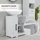 preview thumbnail 32 of 32, HOMCOM Pedestal Sink Storage Cabinet, Farmhouse Freestanding Bathroom Sink Cabinet with 2 Barn Doors and Adjustable Shelf, White