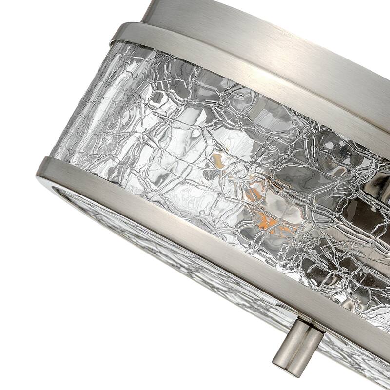 2-Light Farmhouse Drum Flush Mount Ceiling Light with Glass Shade - 12 inch
