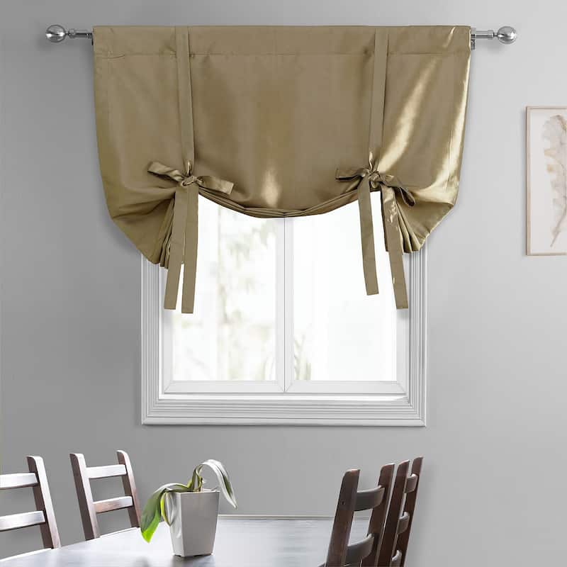 Exclusive Fabrics Faux Silk Taffeta Tie-Up Window Shade (1 Panel)