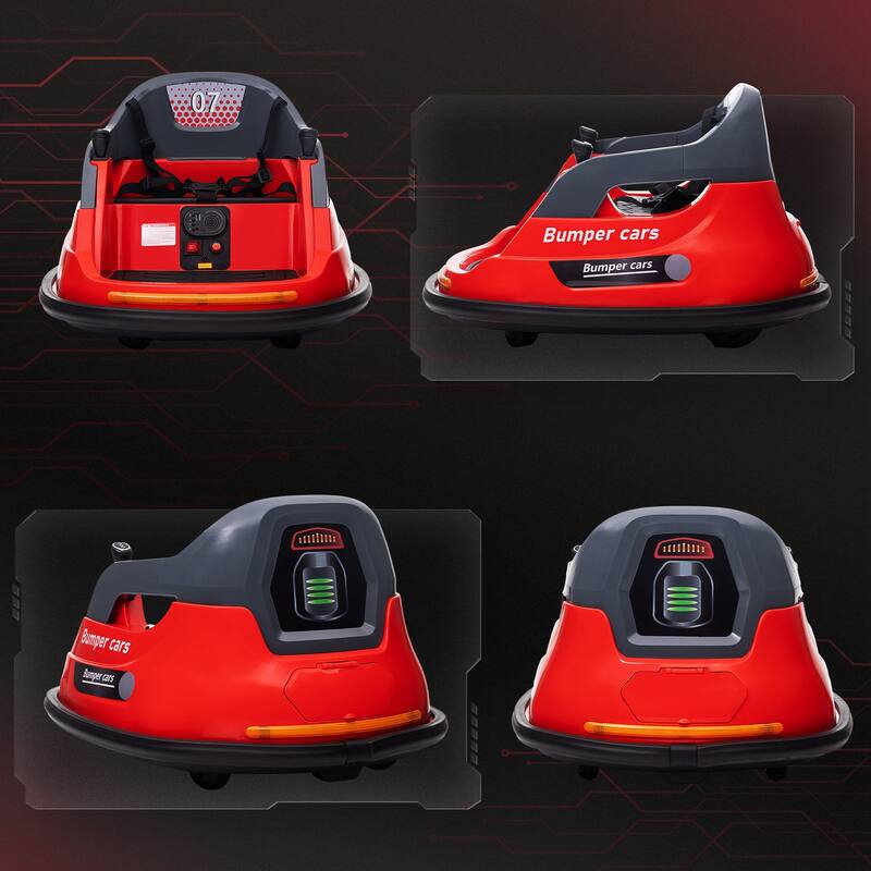 Aosom 12V Bumper Car for Kids 1.5-5 Years Old, Electric Ride On Bumper with 360 Degree Spin