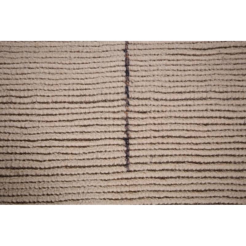 Ivory Trellis Moroccan Oriental Area Rug Handmade Wool Carpet - 5'11"x 9'7"