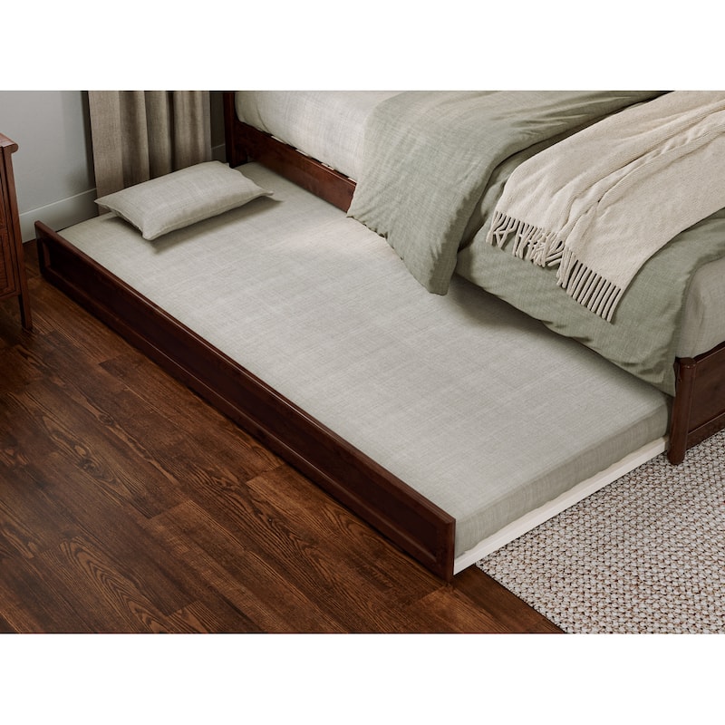 Andorra Platform Bed with Panel Footboard and Twin XL Trundle