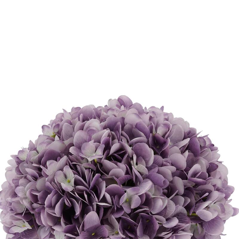 Faux Hydrangea in White Washed Wood Cube Planter