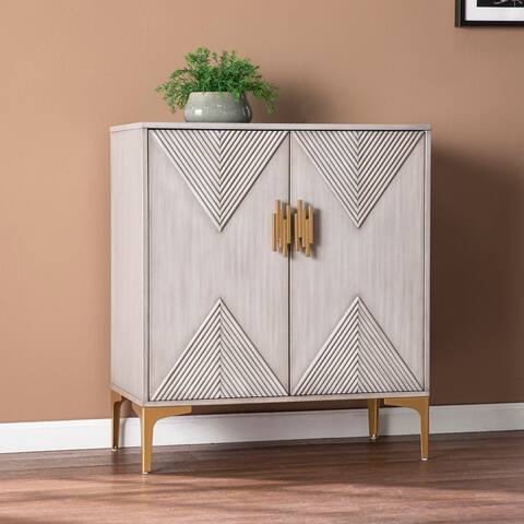 Strick & Bolton Laurelvale Contemporary Gray Wood Cabinet
