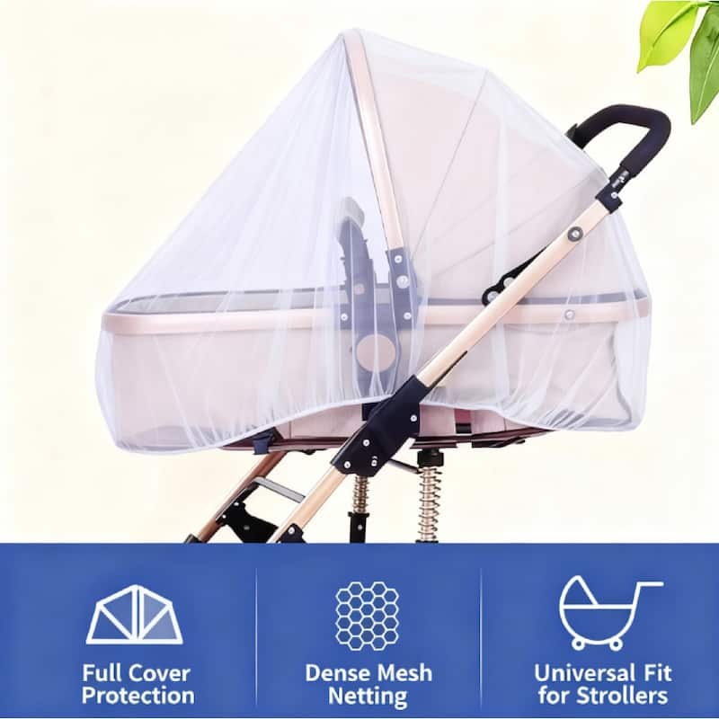 ELEMOVE Fitted Stroller Mosquito Nets Baby Stroller Mesh Full Cover Protection Universal Fit for Strollers