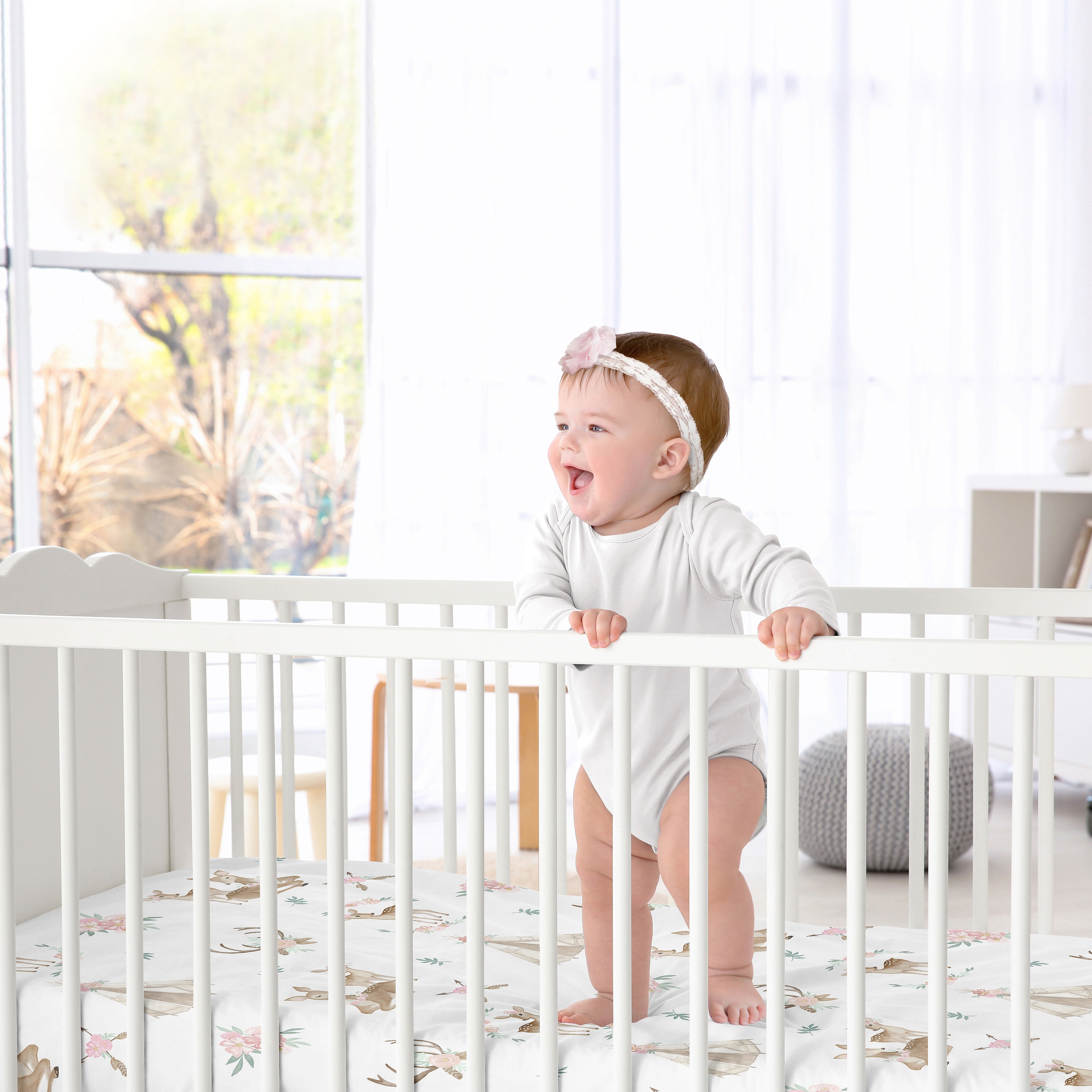 Mint green crib sheet best sale