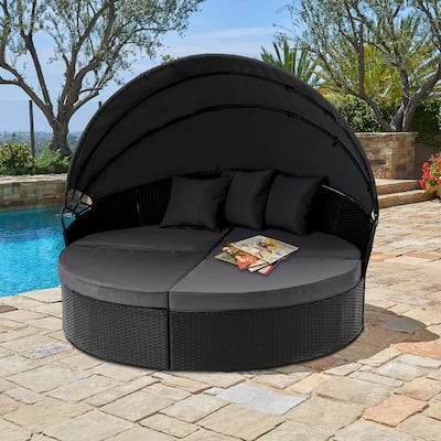 Nuon 4-piece Outdoor Wicker Patio Canopy Daybed Set by Havenside Home