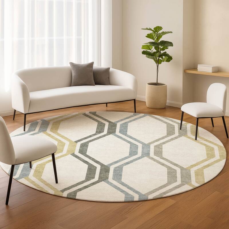 Machine Washable Indoor/ Outdoor Contemporary Dimensions Chantille Rug