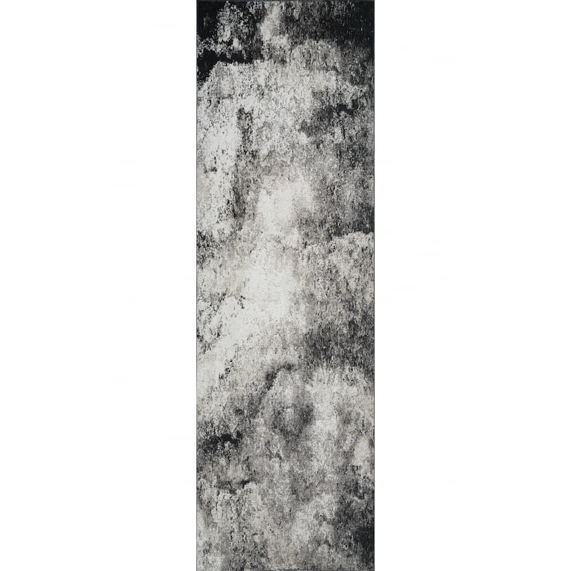 Machine Washable Henry Rug - 2'6" x 8'0" - Grey/Black