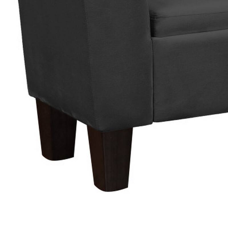55 Inch Accent Storage Bench with Performance Velvet Upholstery, Black