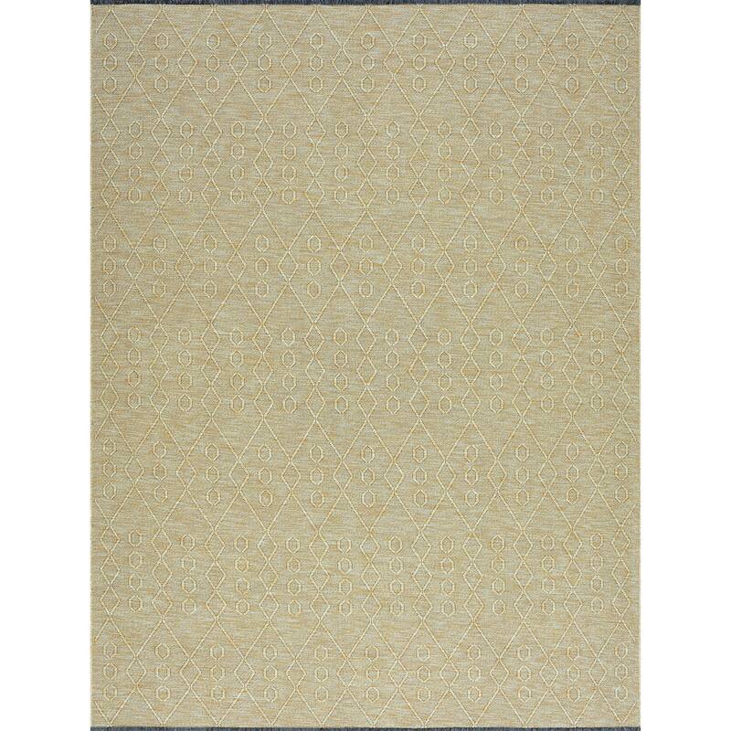 Alameda Solid Color Geometric Machine Washable Indoor Area Rug