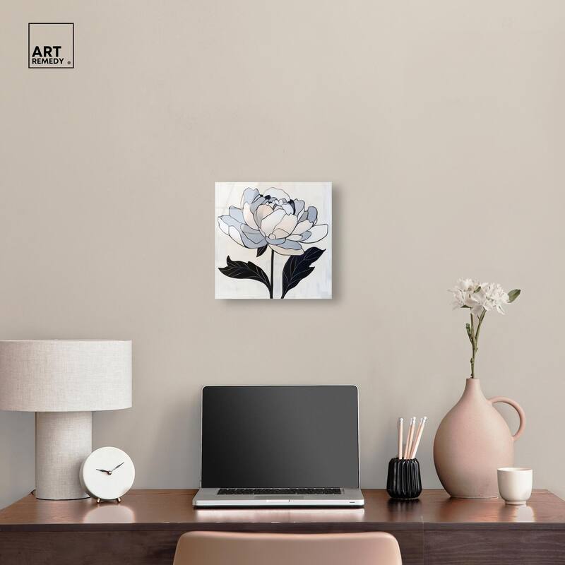 Gray Scale Flower I Acrylic by Art Remedy, Ready to Hang