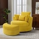 preview thumbnail 36 of 198, 41" W Oversized Accent Barrel Swivel Chair with Moon Storage Ottoman