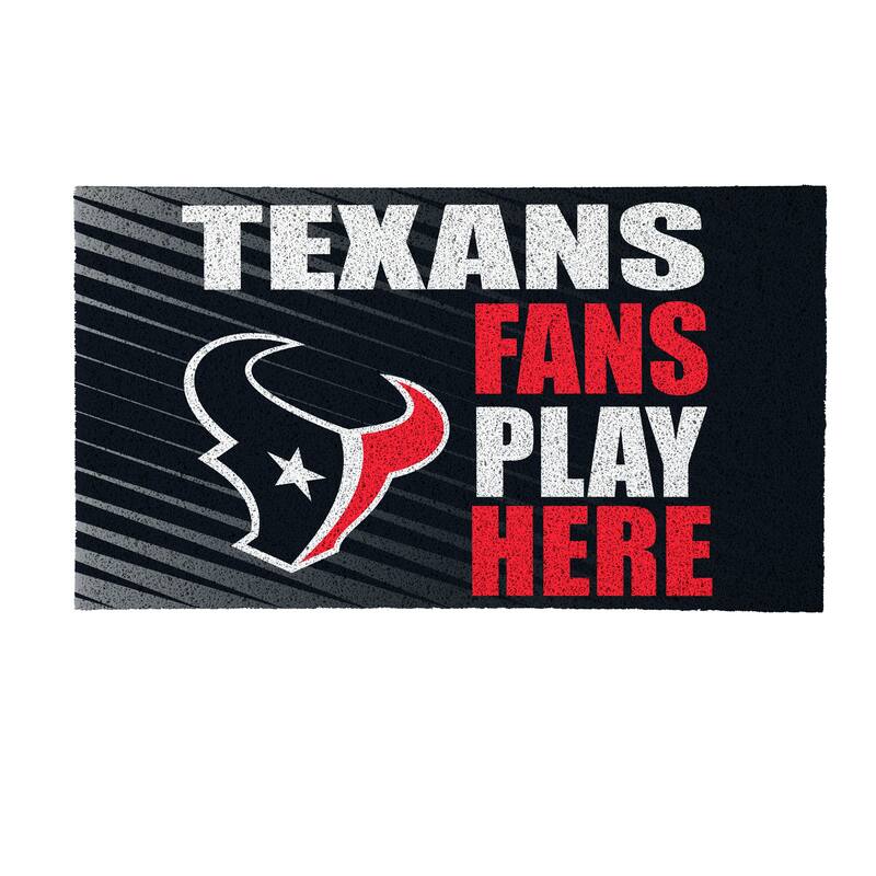 28 in. x 16 in. Houston Texans "Fans Play Here" PVC Door Mat
