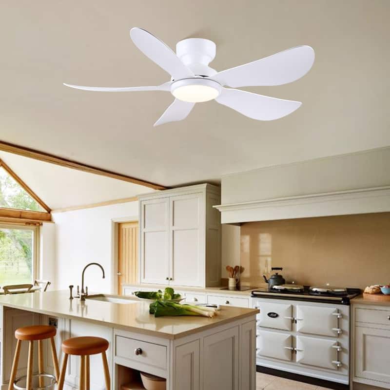 32/36/46/52 inches Low Profile Ceiling Fan with Light and Remote for Living Room Bedroom Kid's Room Patio